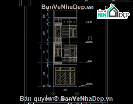 nhà phố 4 tầng,file cad nhà phố 4 tầng,nhà phố 4 tầng file cad