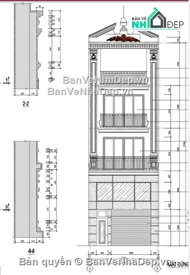 Nhà phố 4 tầng,4 tầng,kiến trúc 4 tầng,nhà phố 4 tầng cad