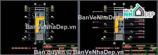 Nhà phố 4 tầng,Nhà phố,cad nhà phố 4 tầng,nhà phố 4 tầng file cad