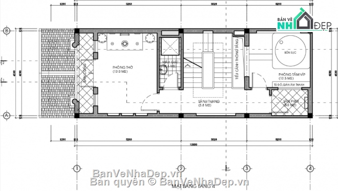 Nhà phố 4 tầng,cad nhà phố 4 tầng,file cad nhà phố 4 tầng,nhà phố 4 tầng cad