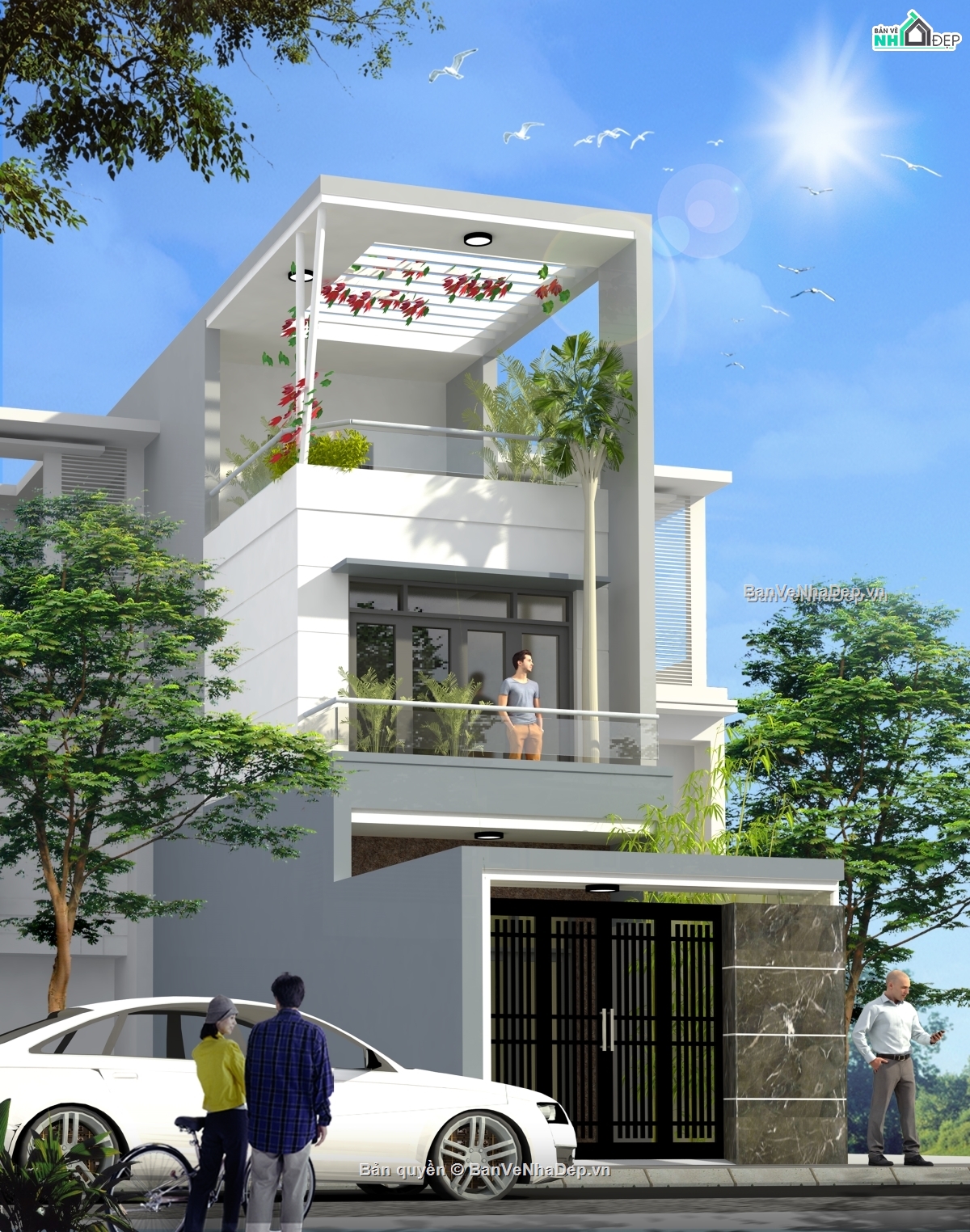 Bản vẽ kiến trúc Nhà,Nhà phố,kết cấu 2 tầng,full bản vẽ nhà phố