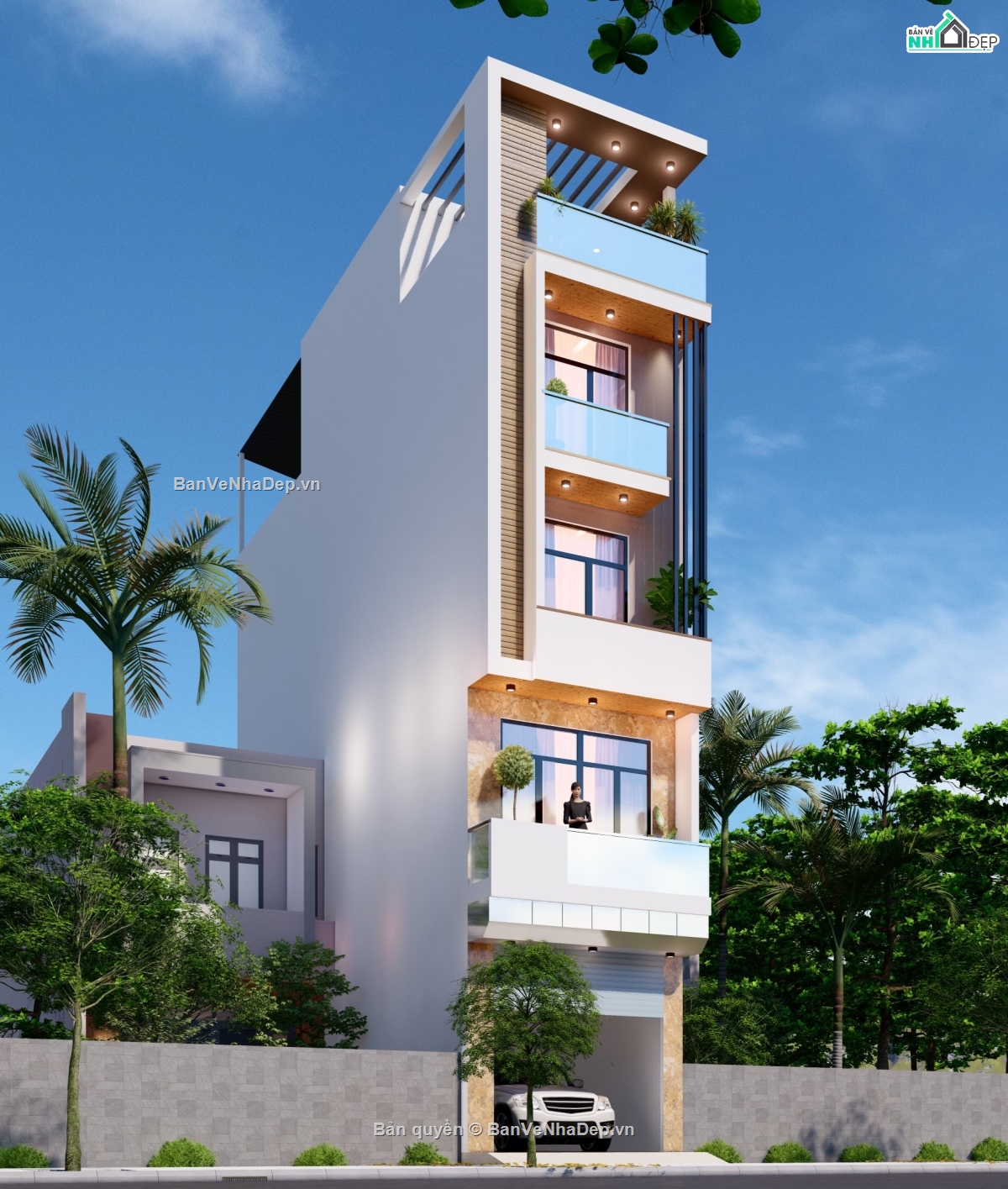 Nhà phố 5 tầng,bản vẽ nhà phố,nhà phố