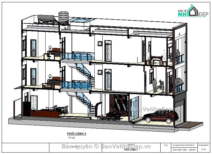 Nhà phố 5x20m,5x20x3 tầng,nhà phố 3 tầng,phương án nhà phố 3 tầng