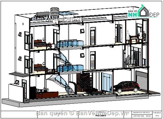 Nhà phố 5x20m,5x20x3 tầng,nhà phố 3 tầng,phương án nhà phố 3 tầng