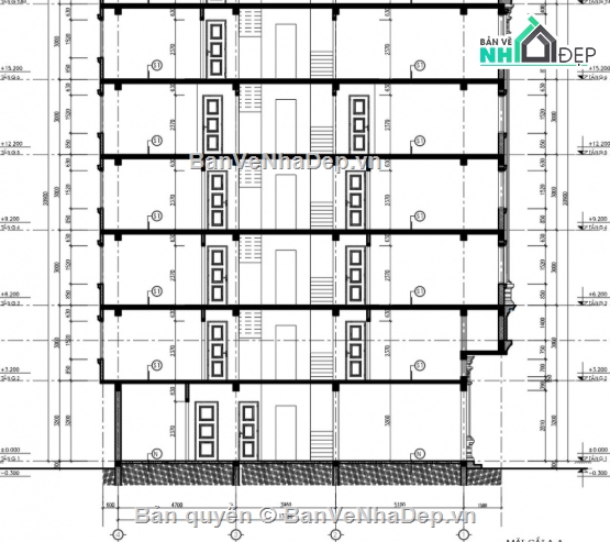 nhà phố 6 tầng,file cad nhà phố 6 tầng,file autocad nhà phố 6 tầng,nhà phố 6 tầng cad