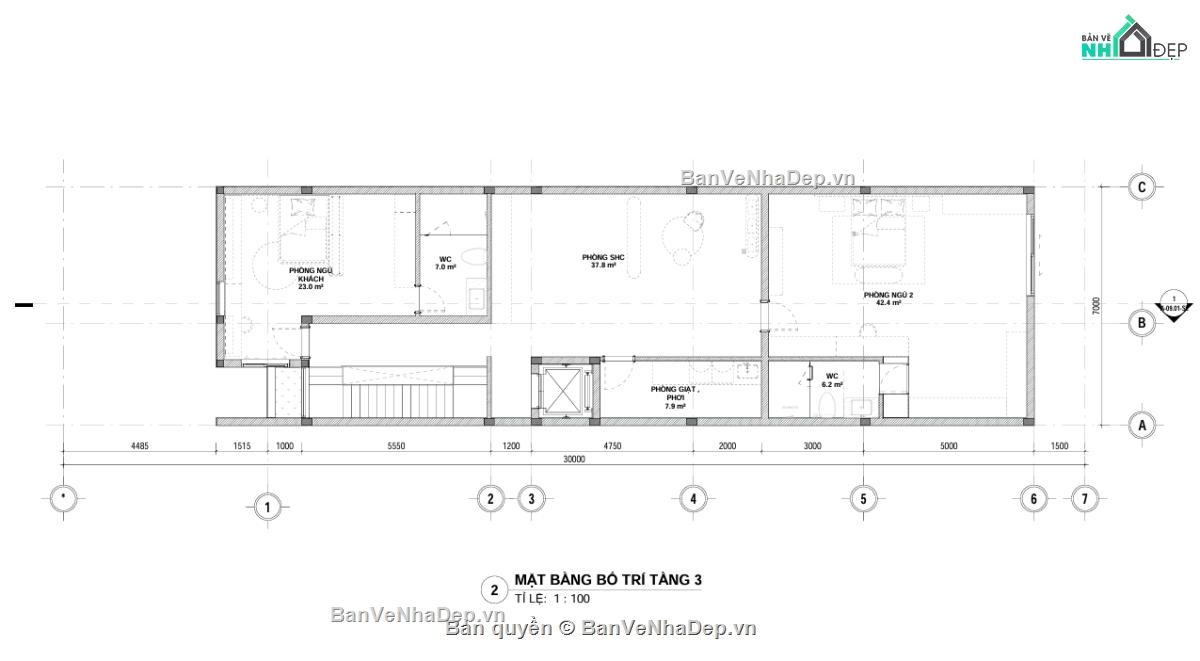 thiết kế nhà phố 3 tầng,kiến trúc nhà phố,bản vẽ nhà phố