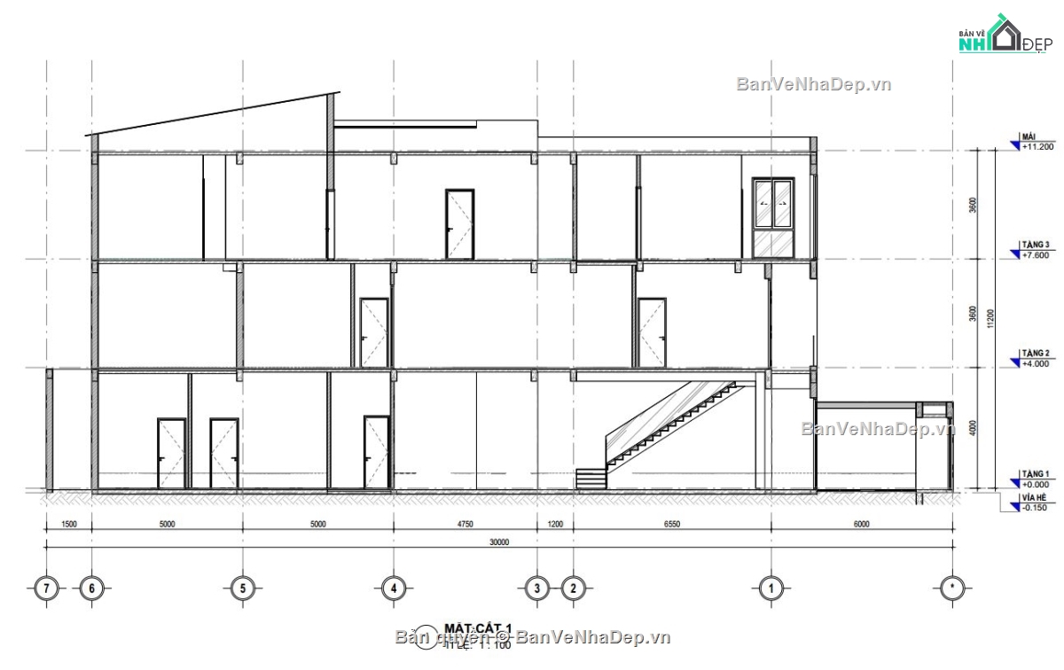 thiết kế nhà phố 3 tầng,kiến trúc nhà phố,bản vẽ nhà phố