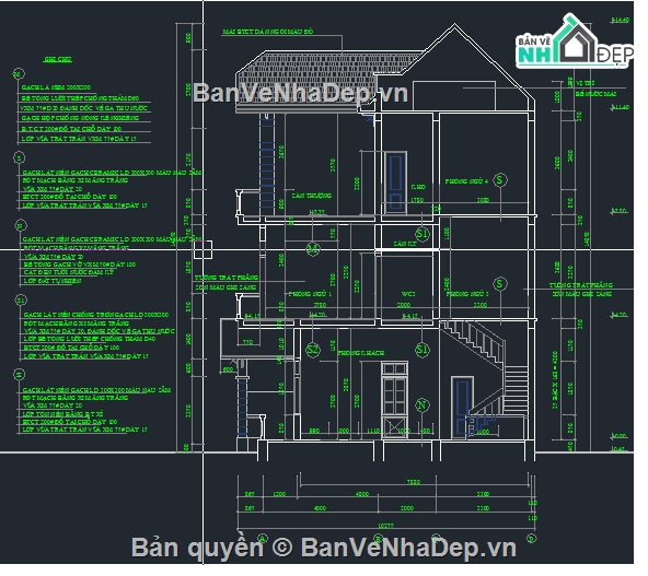 Nhà phố,bản vẽ kiến trúc,Bản vẽ kiến trúc Nhà
