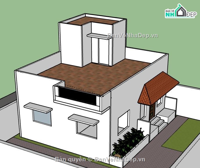 Nhà phố 1 tầng,model su nhà phố 1 tầng,sketchup nhà phố 1 tầng,nhà phố 1 tầng file su