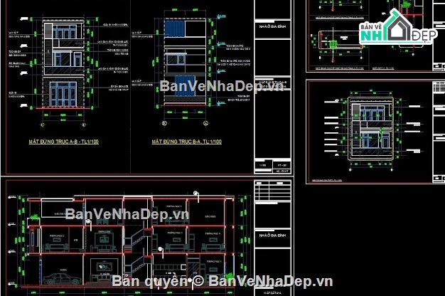 Nhà phố 3 tầng,Nhà 3 tầng hiện đại,nhà phố 3 tầng file cad,cad nhà phố 3 tầng