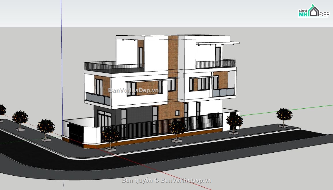 Nhà lô góc 3 tầng hiện đại,nhà phố 2 mặt tiền 4.6x15m,thiết kế nhà 3 tầng 4.6x15m