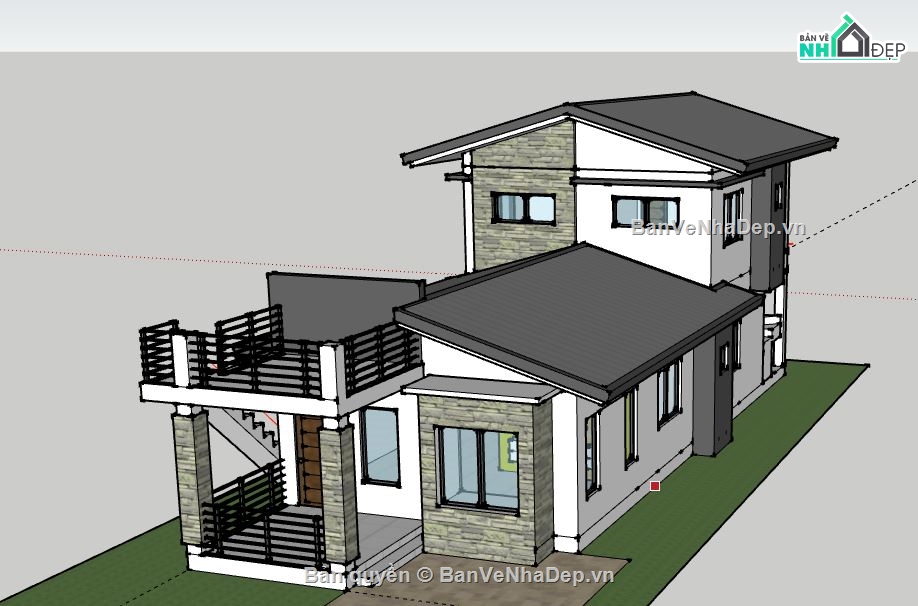 Nhà phố 2 tầng,model su nhà phố 2 tầng,nhà phố 2 tầng file su,sketchup nhà phố 2 tầng,nhà phố 2 tầng file sketchup,nhà phố 2 tầng sketchup