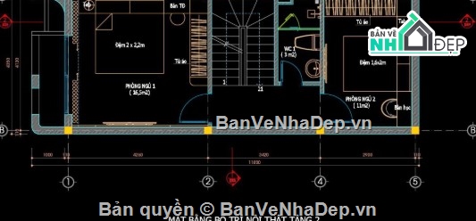nhà phố 2 tầng 1 tum,file cad nhà phố 2 tầng,bản vẽ nhà phố 2 tầng 1 tum
