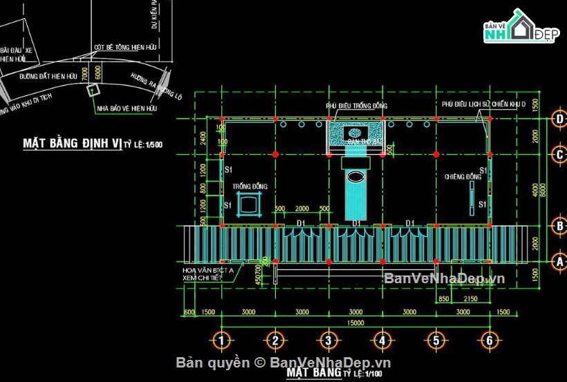 nhà thờ họ 5 gian,file cad nhà thờ họ 5 gian,nhà thờ họ 5 gian file cad