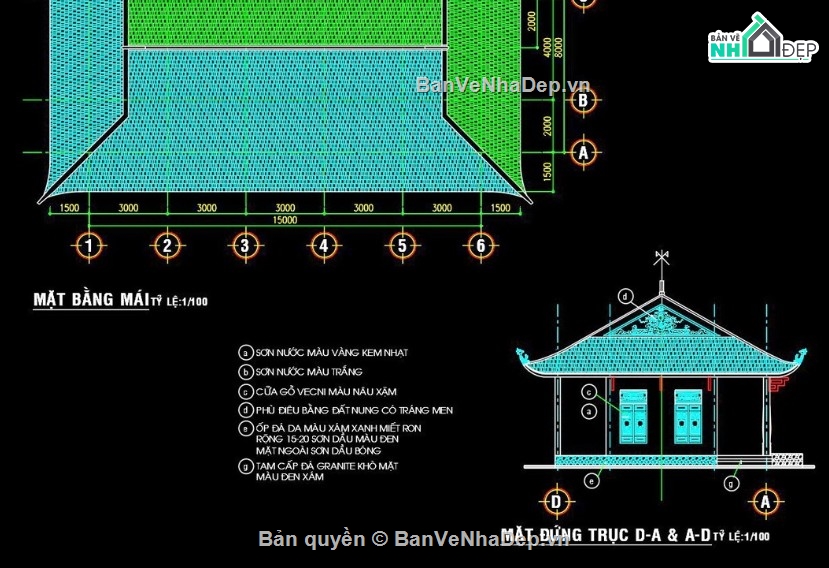 nhà thờ họ 5 gian,file cad nhà thờ họ 5 gian,nhà thờ họ 5 gian file cad