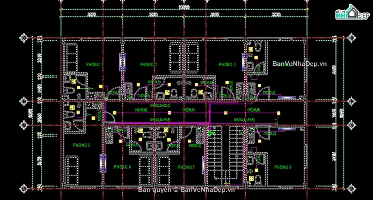 kiến trúc 3 tầng,nhà 3 tầng,thiết kế nhà trọ,thiết kế nhà trọ có gác lửng,bản vẽ nhà trọ