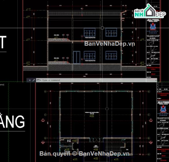 nhà văn hóa 2 tầng,nhà văn hóa,file cad nhà văn hóa