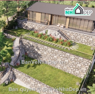 nhà vườn 1 tầng,cad nhà vườn 1 tầng,file cad nhà vườn 1 tầng