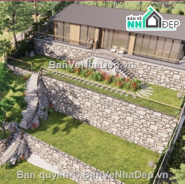 nhà vườn 1 tầng,cad nhà vườn 1 tầng,file cad nhà vườn 1 tầng