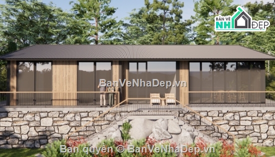 nhà vườn 1 tầng,cad nhà vườn 1 tầng,file cad nhà vườn 1 tầng