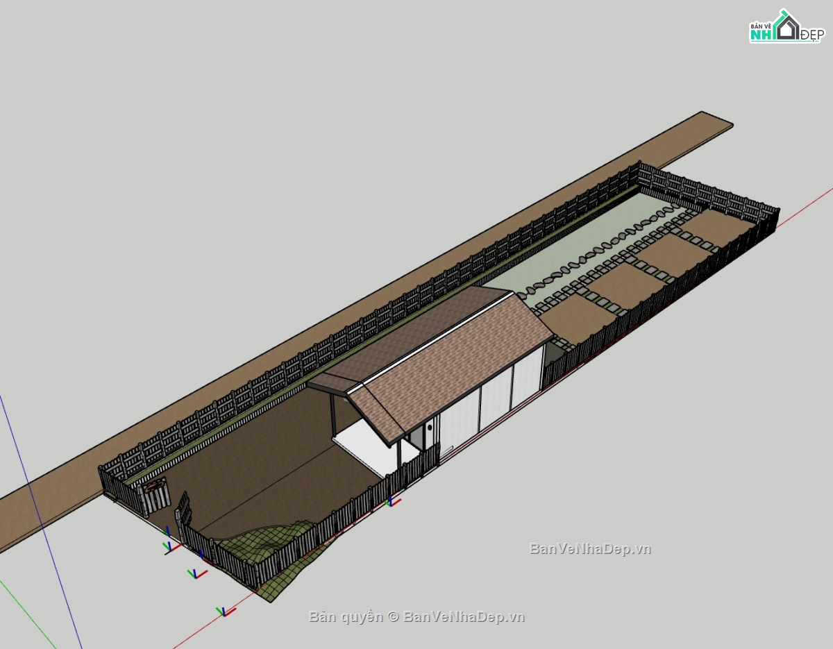 nhà vườn,nhà lắp ghép,sân vườn