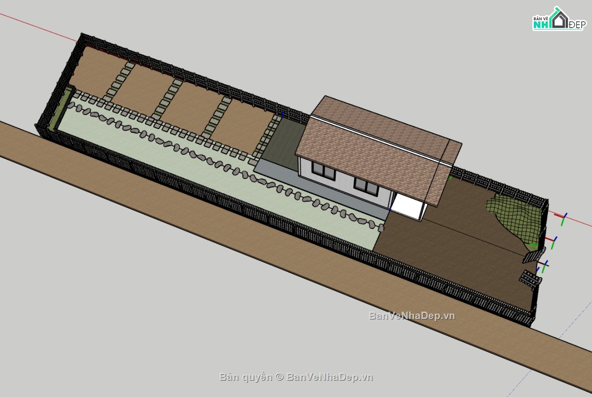 nhà vườn,nhà lắp ghép,sân vườn