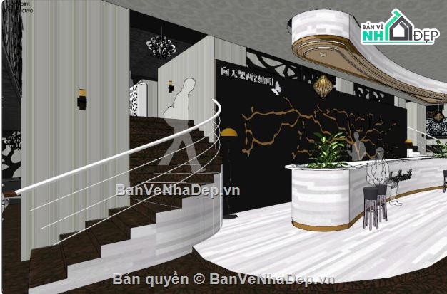 sketchup quán karaoke,file sketchup quán karaoke,nội thất quán karaoke,model su nội thất karaoke,file su nội thất quán karaoke