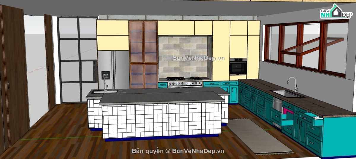 Nội thất phòng bếp ăn,nội thất phòng bếp,model su nội thất phòng bếp,nội thất phòng bếp ăn file su,model su phòng bếp ăn