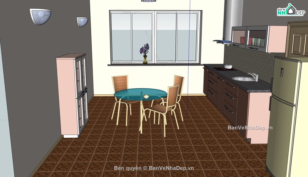phòng bếp,model su nội thất phòng bếp,su phòng bếp,file sketchup phòng bếp
