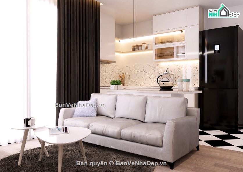 file sketchup phòng khách,phòng khách bếp,phòng bếp sketchup,sketchup phòng khách,Nội thất phòng khách bếp