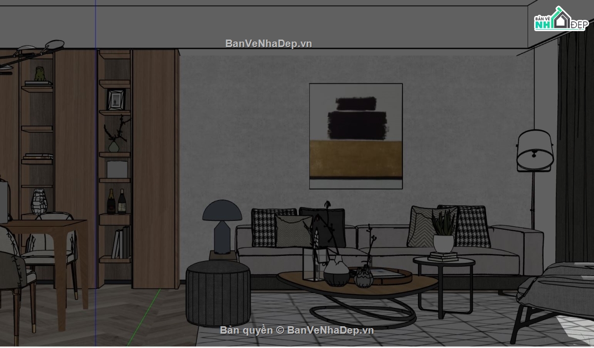 file sketchup phòng khách,sketchup phòng khách,model su nội thất phòng khách,nội thất phòng khách sketchup