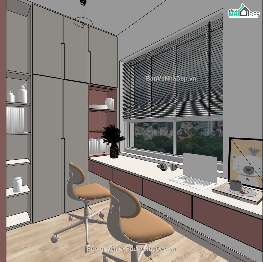 file sketchup phòng ngủ,phòng ngủ sketchup,Nội thất phòng ngủ sketchup,phòng ngủ file sketchup,model su phòng ngủ