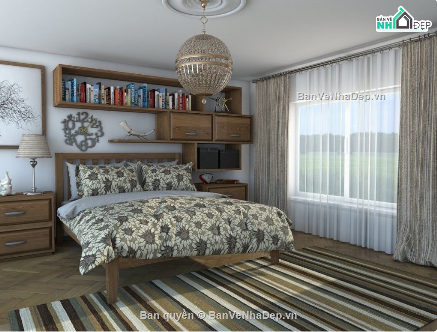 sketchup nội thất,nội thất đẹp,nội thất phòng ngủ,phòng ngủ sketchup