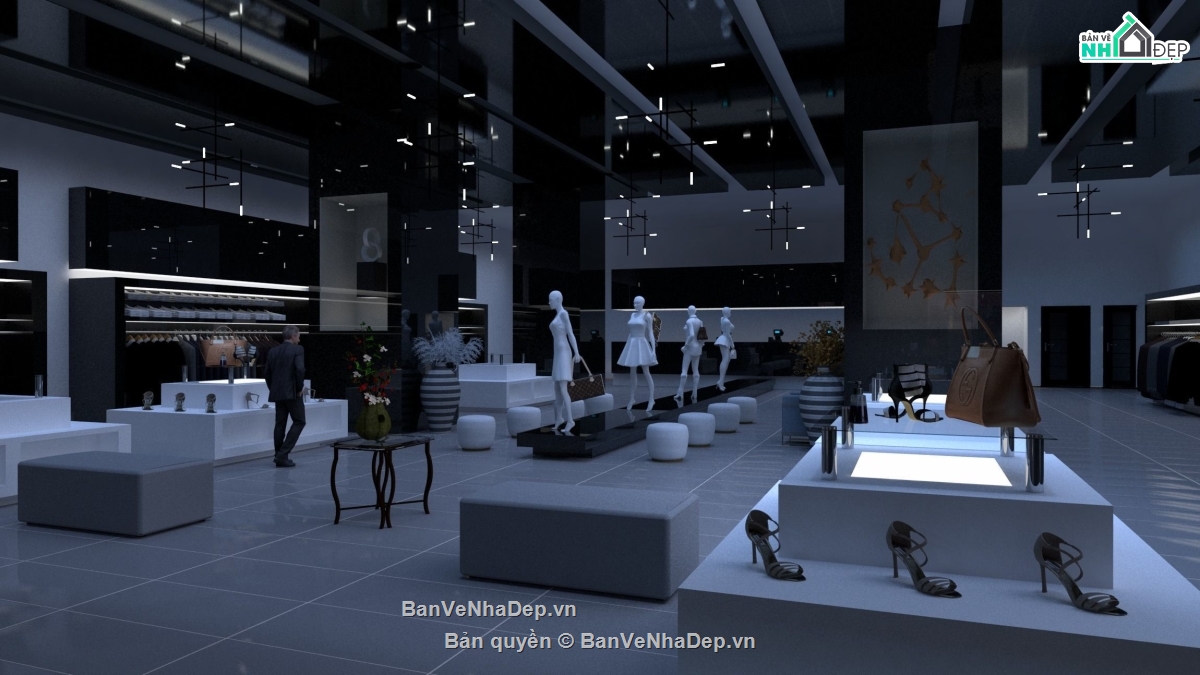 Nội thất cửa hàng thời trang,sketchup cửa hàng thời trang,Cửa hàng thời trang file su,file su cửa hàng thời trang