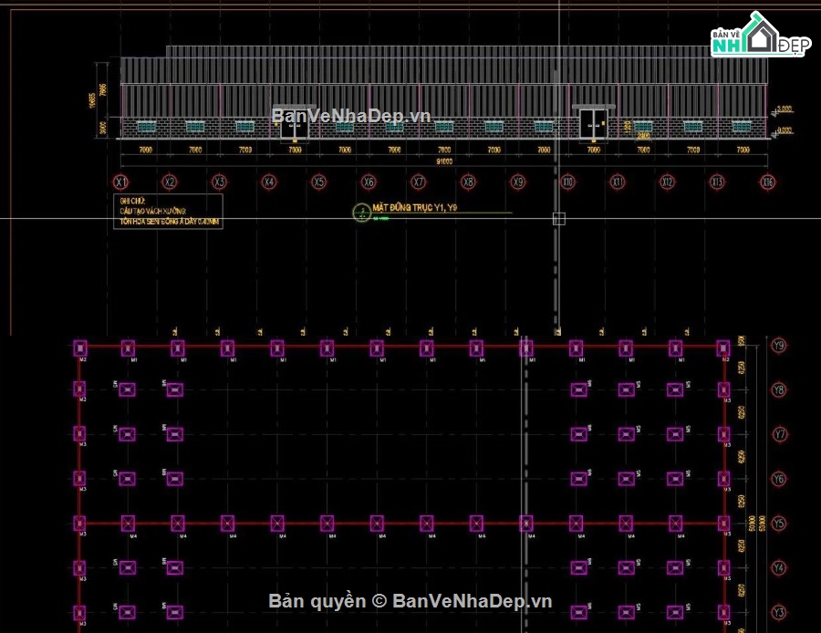 xưởng công nghiệp,Nhà công nghiệp,nhà xưởng file cad