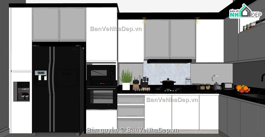 nội thất phòng bếp,model su nội thất phòng bếp,phối cảnh nội thất phòng bếp,thiết kế nội thất phòng bếp