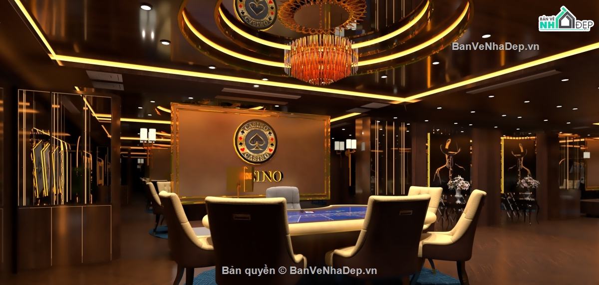 phòng bài casino,thiết kế theo phong cách hiện đại.,phòng bếp