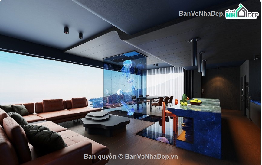 phòng khách đẹp,phòng bếp sketchup,sketchup phòng khách,khách bếp đẹp