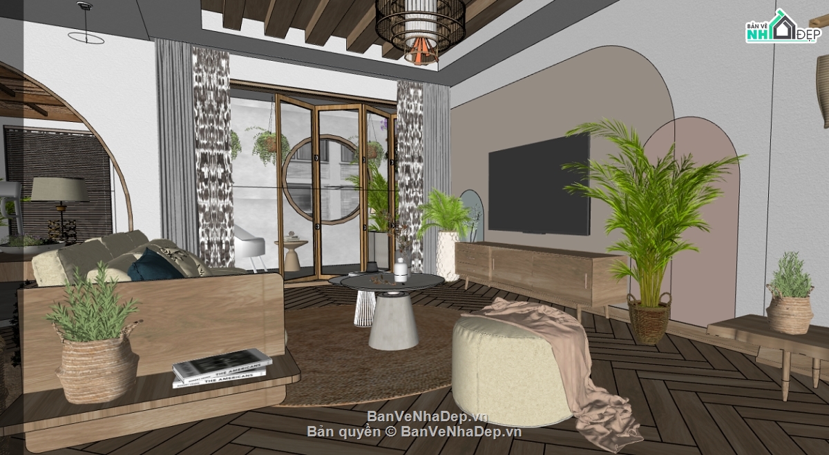 nội thất phòng khách file sketchup,model su dựng phòng khách,phòng khách gia đình dựng model su,nội thất phòng khách hiện đại