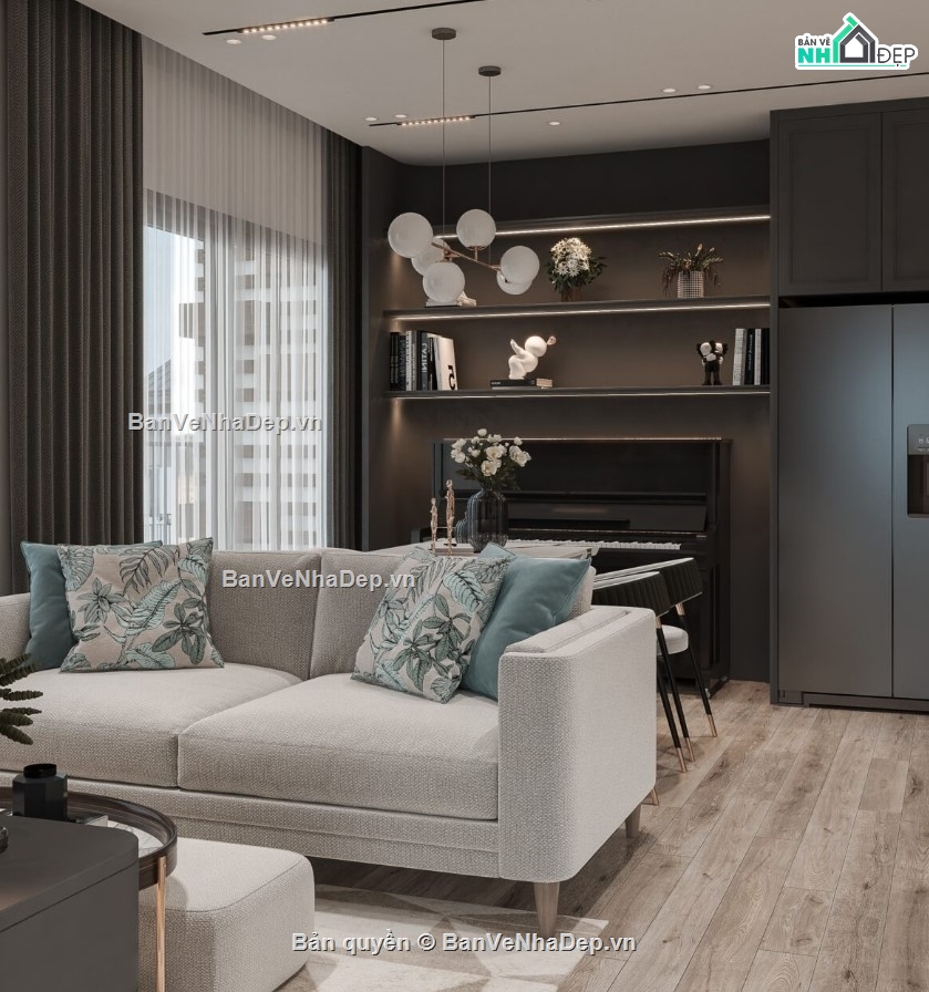 phòng ngủ sketchup,sketchup phòng khách,file sketchup phòng khách