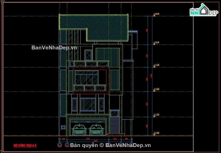 phương án biệt thự 3 tầng,biệt thự 9x16m,thiết kế biệt thự 9x16,mẫu biệt thự 3 tầng,Phương án biệt thự 3 tầng 9x16m