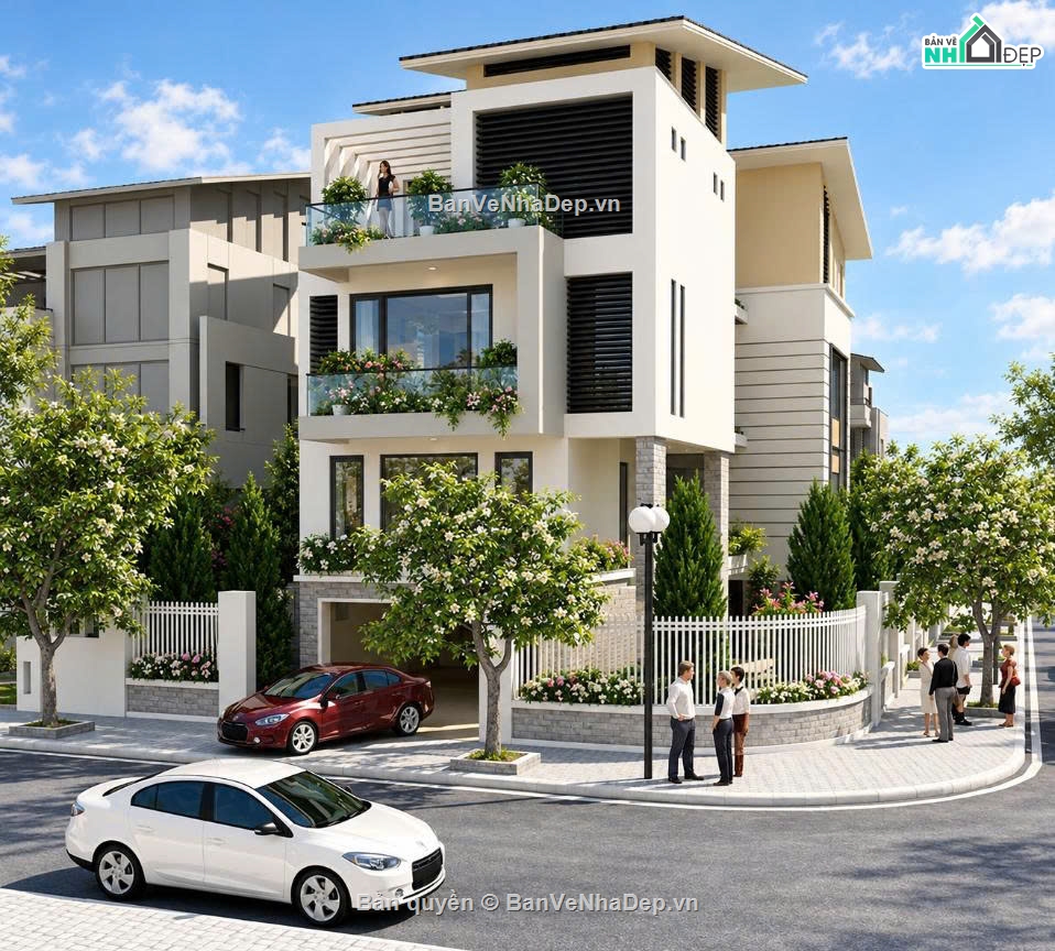 phương án biệt thự 3 tầng,biệt thự 9x16m,thiết kế biệt thự 9x16,mẫu biệt thự 3 tầng,Phương án biệt thự 3 tầng 9x16m