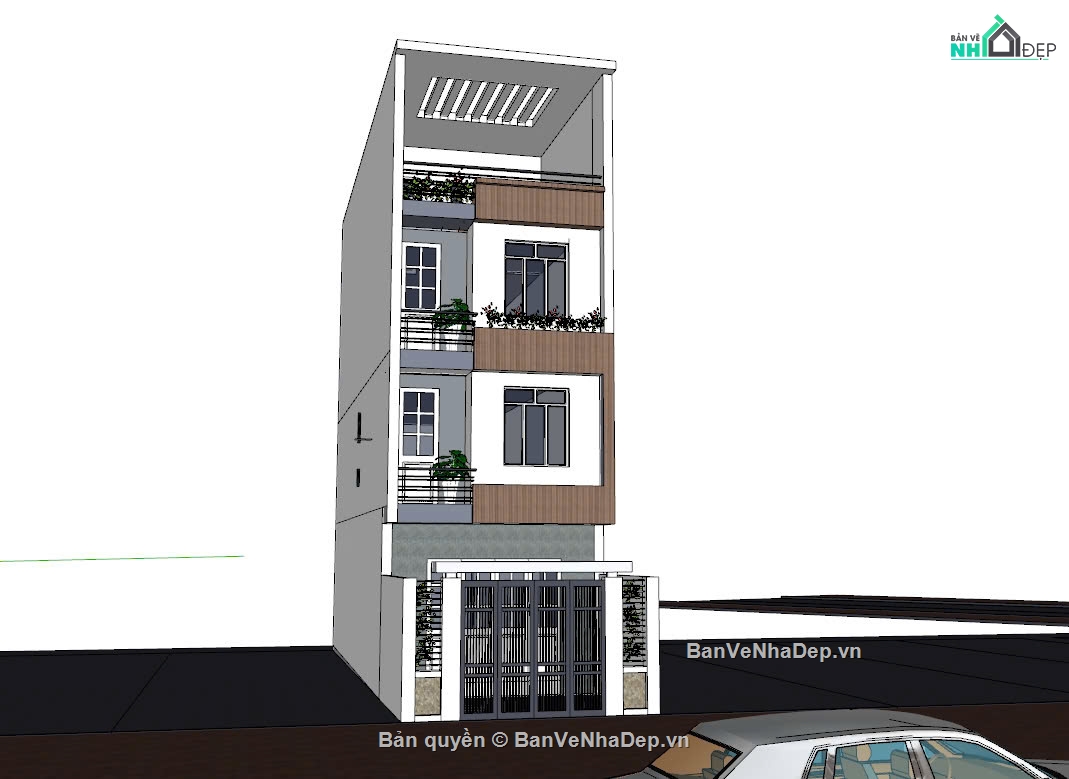 nhà 5 x 15m,Nhà phố 4 tầng KT 5x15m,Mẫu nhà phố mặt tiền 5m,Nhà phố 3.5 tầng kích thước 5x15m
