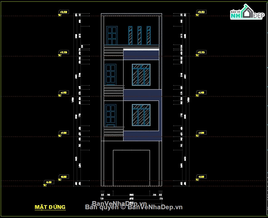nhà 5 x 15m,Nhà phố 4 tầng KT 5x15m,Mẫu nhà phố mặt tiền 5m,Nhà phố 3.5 tầng kích thước 5x15m