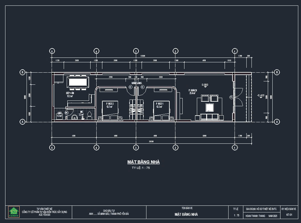 nhà 1 tầng,nhà kích thước 5 x 20m,nhà phố kích thước 5 x 20m