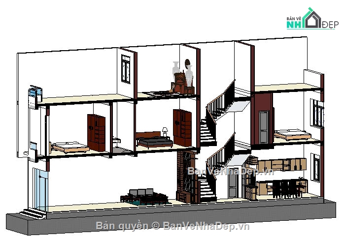 nhà phố 3 tầng,nhà 3 tầng,nhà kích thước 5 x 20m