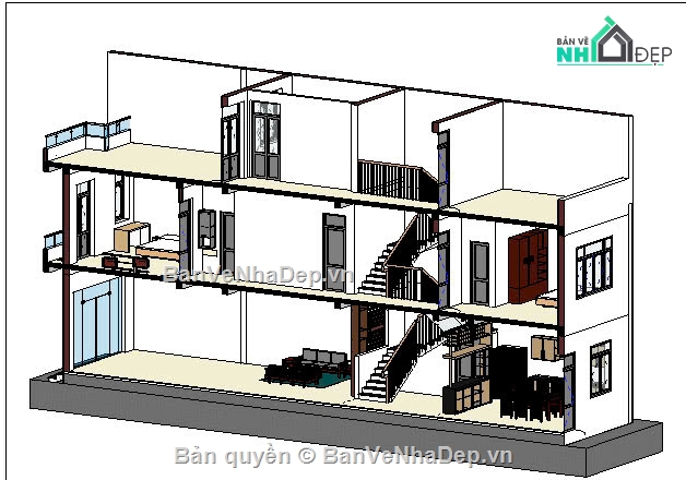 nhà phố 3 tầng,nhà 3 tầng,nhà kích thước 5 x 20m