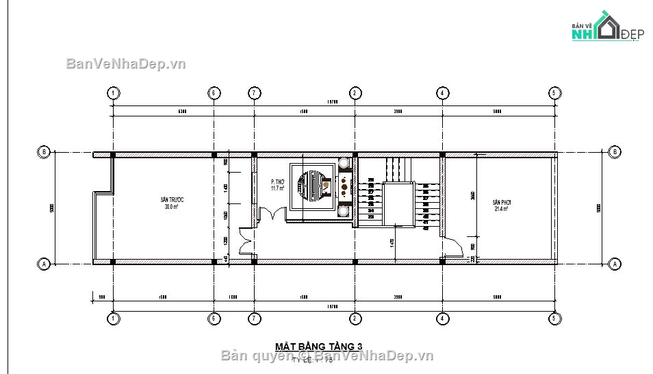 nhà phố 3 tầng,nhà 3 tầng,nhà kích thước 5 x 20m