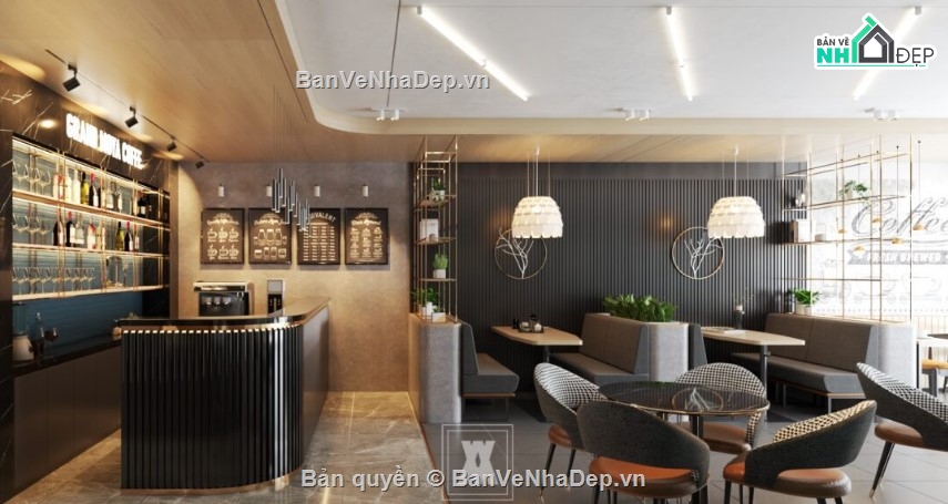 sketchup quán cafe,quán cafe sketchup,file sketchup quán cafe