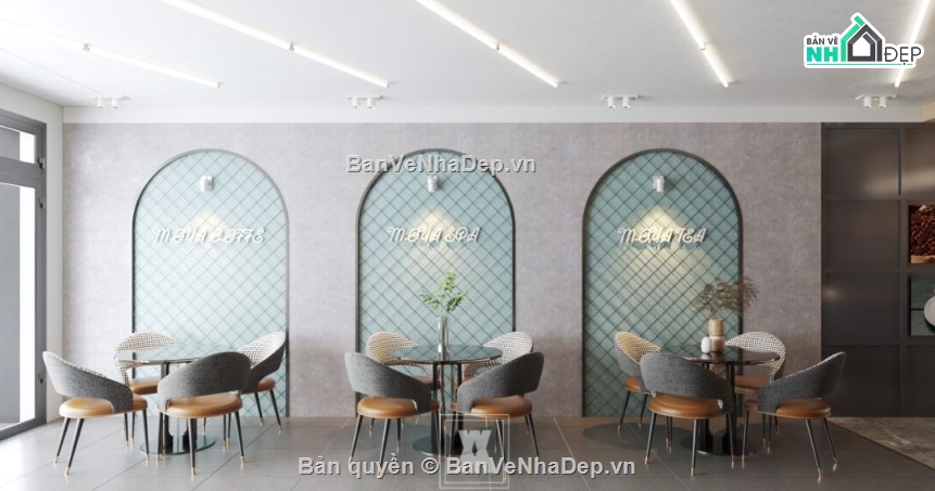 sketchup quán cafe,quán cafe sketchup,file sketchup quán cafe